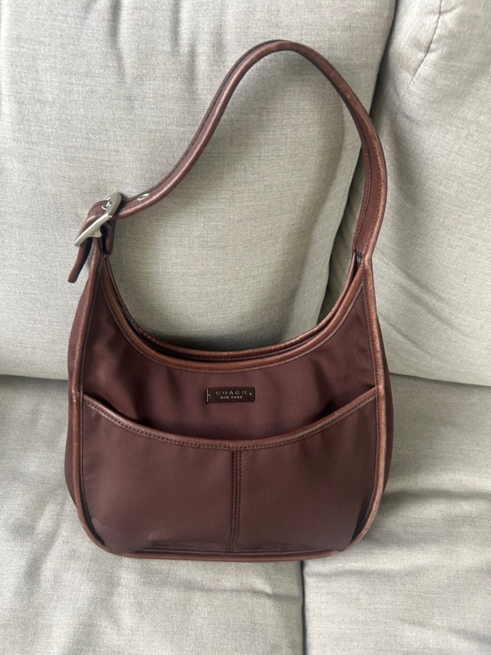 Coach Vintage y2k Ergo Neoprene brown shoulder bag style 6203 leather trim - Picture 2 of 11